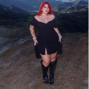 NEW - Festi (Torrid) Black Lace-Up Mini Dress - Size 3X (22/24)